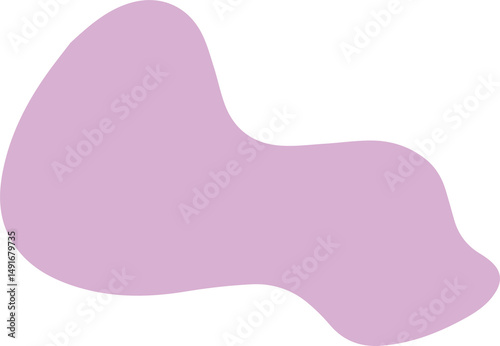 Pastel Purple Organic Abstract Blob Shape in Pastel Color Isolated PNG background