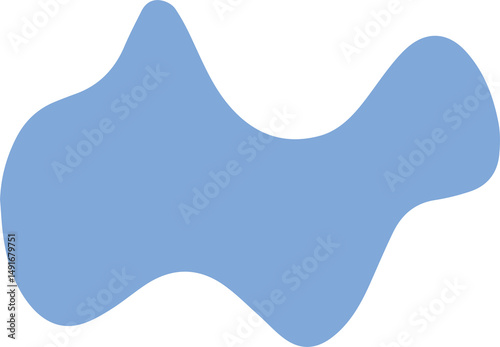 Carolina Blue Organic Abstract Blob Shape in Pastel Color Isolated PNG background