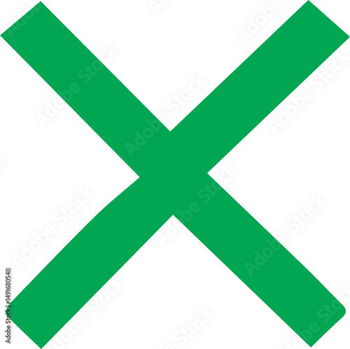 Green cross mark Isolated PNG background