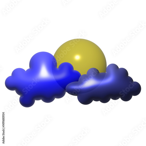 Blue cloud computing icon illustration with a speech bubble for internet web communication