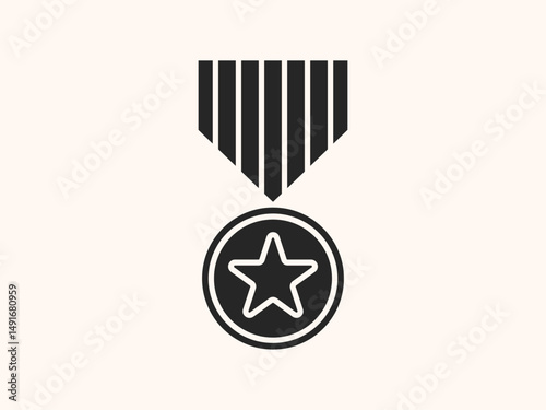 honor icon featuring a badge with a star and ribbon