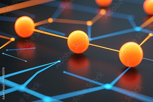 Abstract network spheres photo