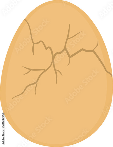 Cracked Egg Shell, Simple Illustration, Hatching Concept