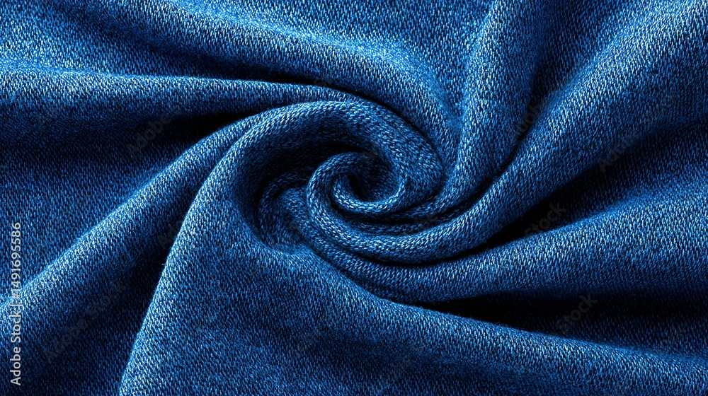 Fototapeta premium Close-up view of a deep blue fabric texture.