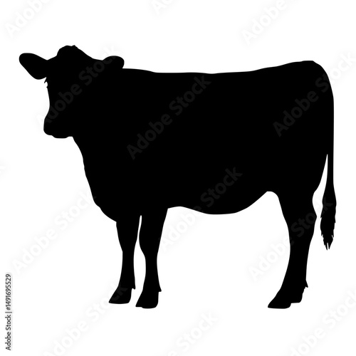 Bull and Cow Silhouette Collection – Farm Animal Vector Set on White Background