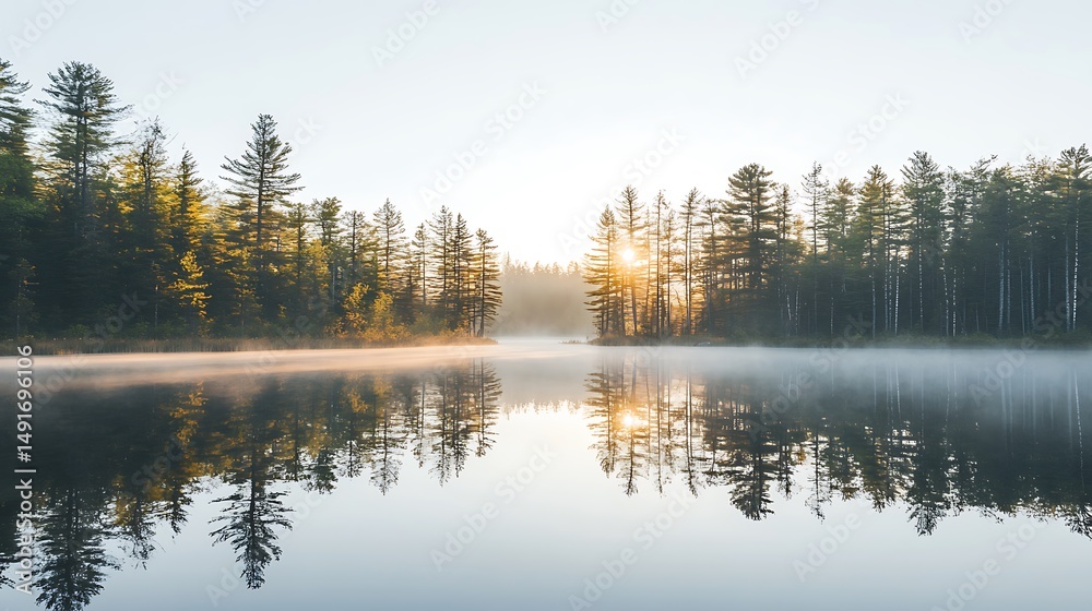 Fototapeta premium A national park with wild trails through dense forests