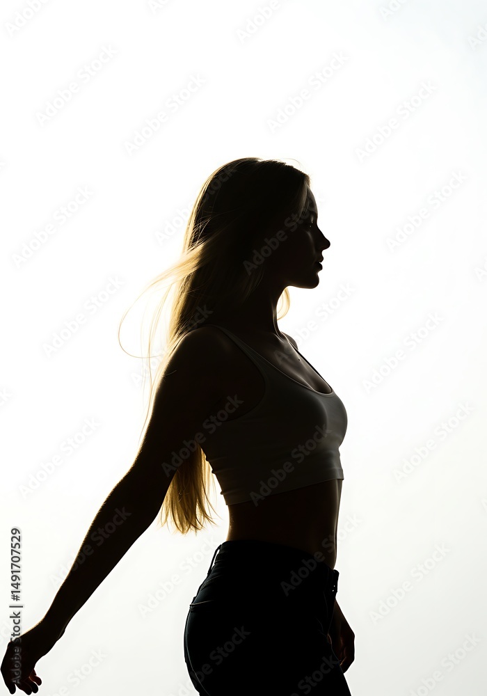 Fototapeta premium Silhouette of Serenity AI Generated