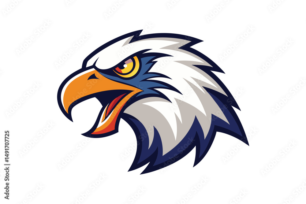 Fototapeta premium Eagle Head mascot isolated on a white background