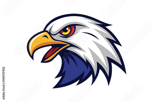 Mascot logo of eagle coloring mascot design isolated on white background