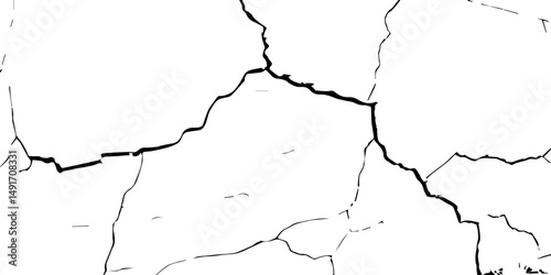 Transparent Background Vector Texture of Grunge Cracks and Fractured Earth – Realistic Dry Soil Pattern with Rough Distressed Overlay for Creative Use
