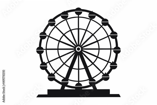 ferris wheel  silhouette vector illustration