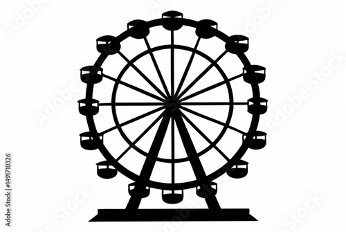 ferris wheel  silhouette vector illustration