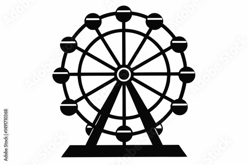 ferris wheel  silhouette vector illustration