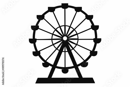 ferris wheel  silhouette vector illustration