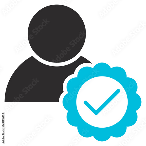 Authorization Glyph Blue Grey Icon