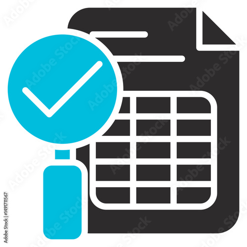 Audit Glyph Blue Grey Icon