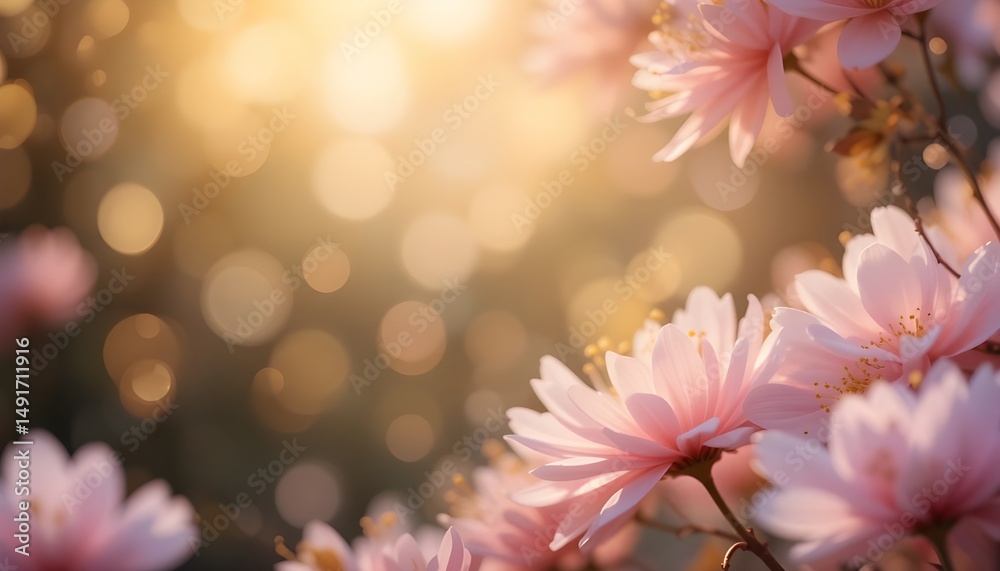 Spring Background Design with Golden Floral Elements and Soft Bokeh Lights for Elegant Seasonal Theme Spring Background Design with Golden Floral Elements and Soft Bokeh Lights for Elegant Seasonal Theme