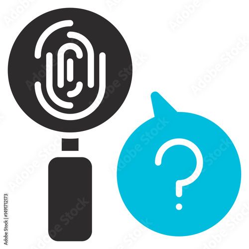 Investigation Glyph Blue Grey Icon