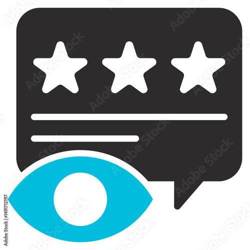 Review Glyph Blue Grey Icon