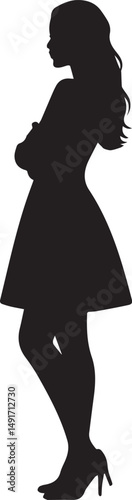 Standing Woman Silhouette - Elegant Female Figure