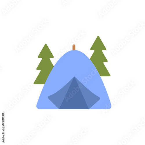 Campground retreat icon with transparent backdrop for outdoor adventure