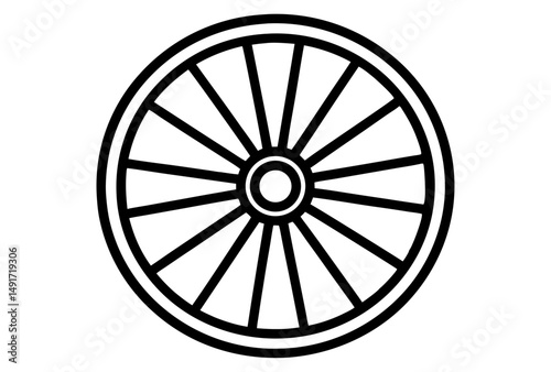 wagon wheel silhouette vector