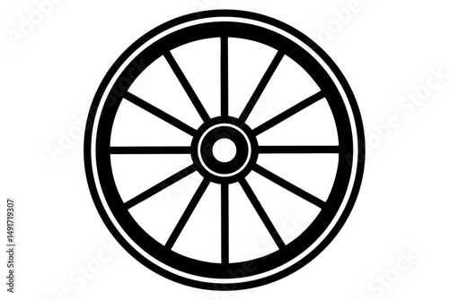 wagon wheel silhouette vector