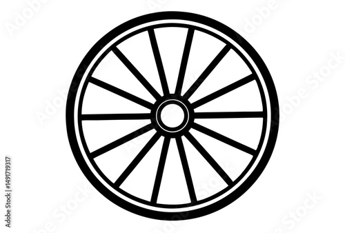 wagon wheel silhouette vector