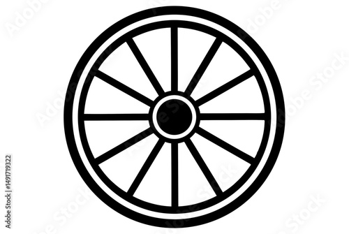 wagon wheel silhouette vector