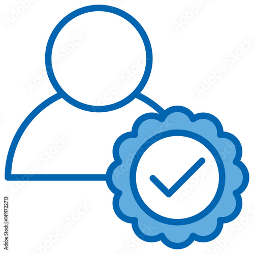Authorization Blue White Icon