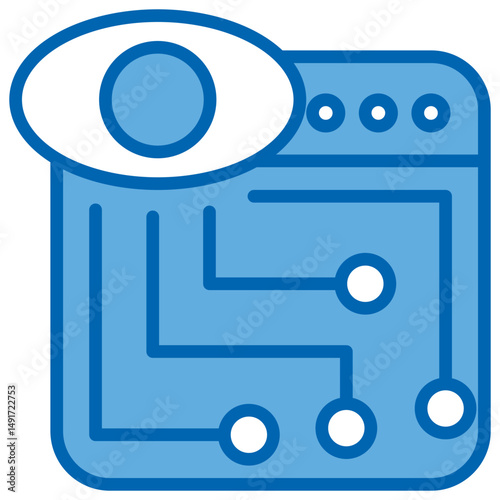 Surveillance Blue White Icon