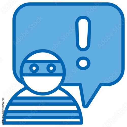 Fraud Blue White Icon