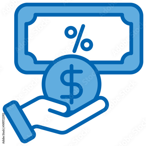 Equity Blue White Icon