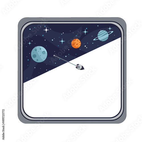 Space Rocket Pixel Art Illustration With Planets And Stars
