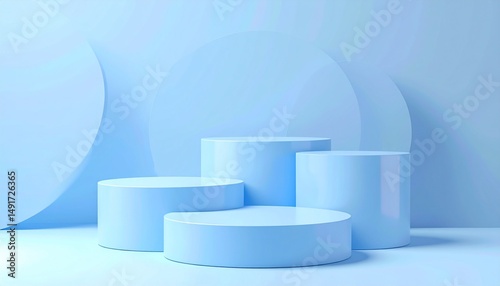 A clean and elegant minimalistic abstract background in soft light blue sets a serene and sophisticated tone, perfect for product presentations or visual branding.