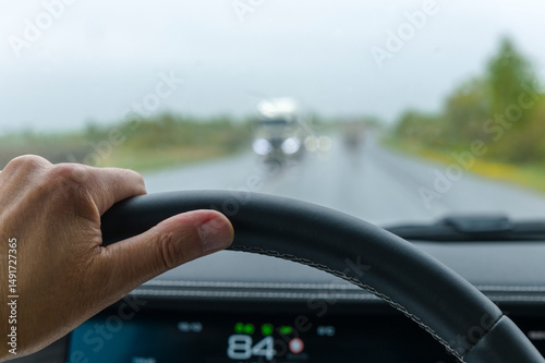 truck on oncoming lane