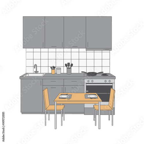 Pixel Art Kitchen Interior Design