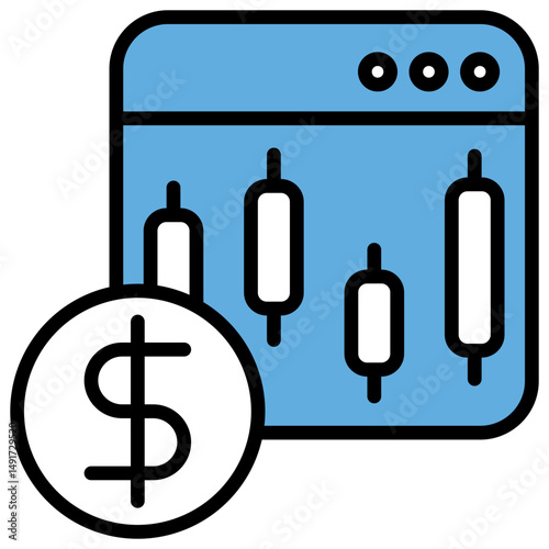 Trading Blue Black Icon