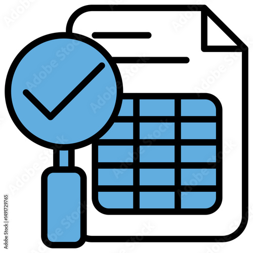 Audit Blue Black Icon