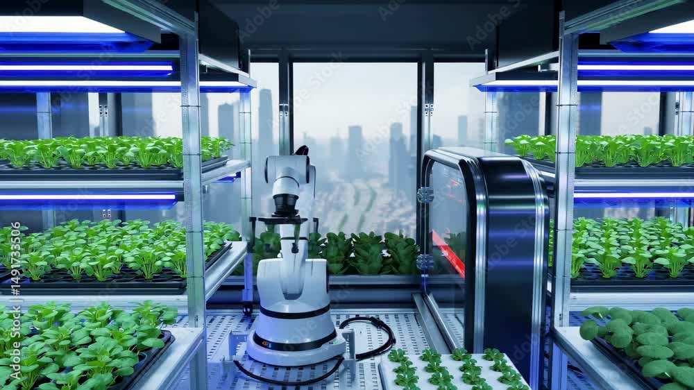 High tech urban micro farm utilizes automation and data analysis to boost crop yields in limited space
