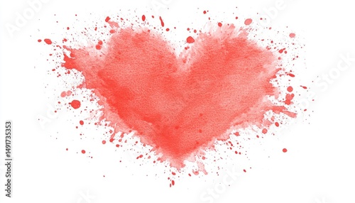Abstract Heart. Watercolor splashes