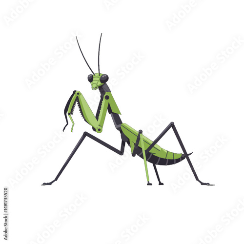 Pixel Art Praying Mantis Illustration