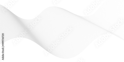 Abstract flow white blend waves lines and technology background. Modern white flowing wave lines and glowing moving lines. Futuristic technology and sound wave lines background.
