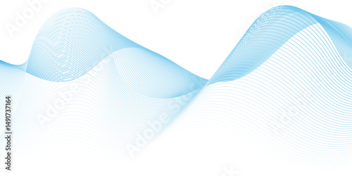 Abstract flow white and blue blend waves lines and technology background. Modern white flowing wave lines and glowing moving . Futuristic technology and sound wave lines background.