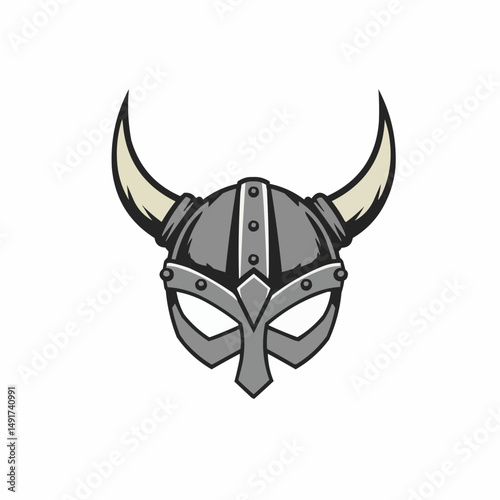 Graphic of a viking helmet with horns. Symbolizing strength, history, and culture