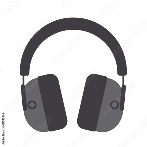 Simple Gray Over-Ear Headphones Illustration