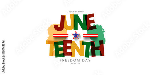 Juneteenth Day, African-American Independence Day, June 19. Juneteenth Celebrate Black Freedom. vector illustration.