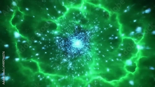 Abstract Green Energy Vortex 4K Motion Background