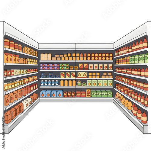 Pixel Art Grocery Store Interior Design