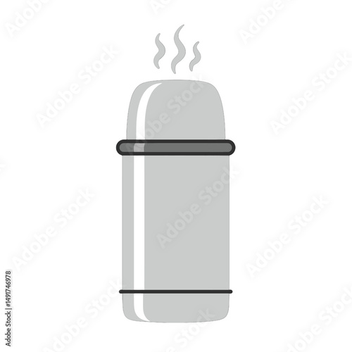 Grey Insulated Thermos Bottle Icon
